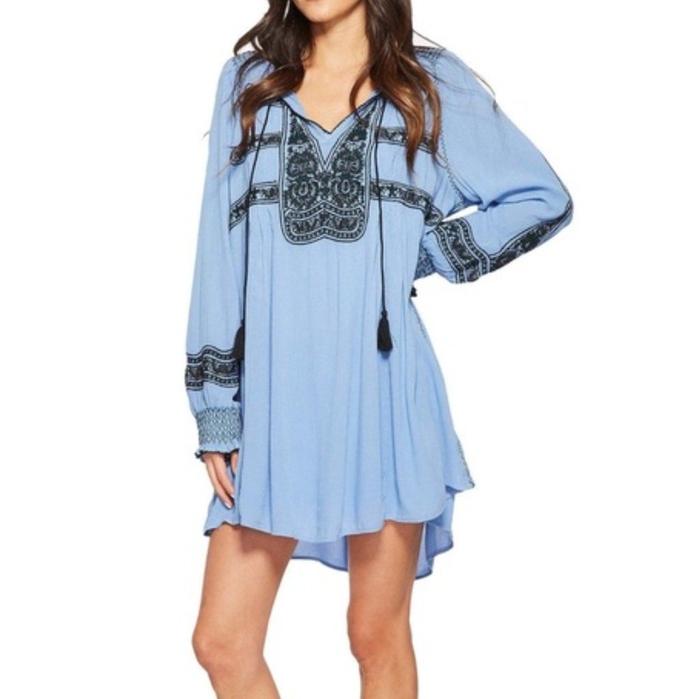 FREE PEOPLE Wind Willow Embroidered Tunic Dress